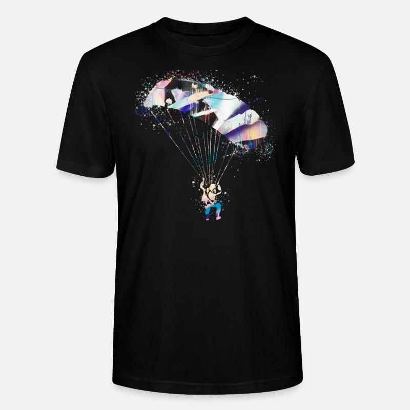 fallschirm,fallschirmfliegen,graffiti,gleitschirm - Stanley/Stella Unisex Bio-T-Shirt CRAFTER - Schwarz