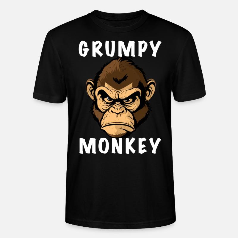 GRUMPY MONKEY - Stanley/Stella Unisex Bio-T-Shirt CRAFTER - Schwarz