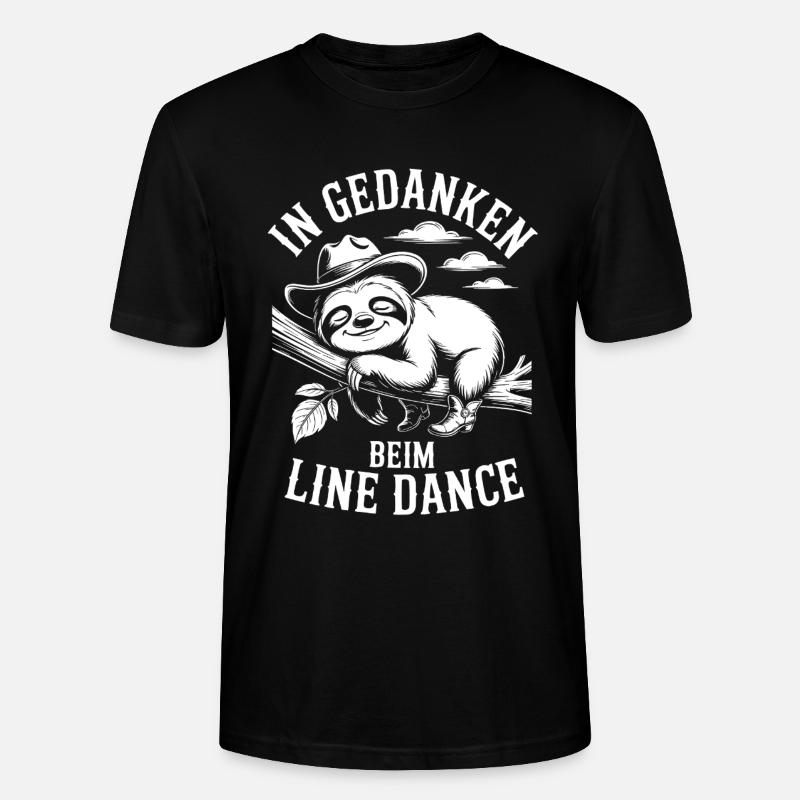 Faultier träumt von Line Dance - Stanley/Stella Unisex Bio-T-Shirt CRAFTER - Schwarz