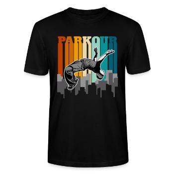 Parkour Urban - Stanley/Stella CRAFTER Unisex Organic T-Shirt - black - Front - Alina (178cm) & Michal (187cm)