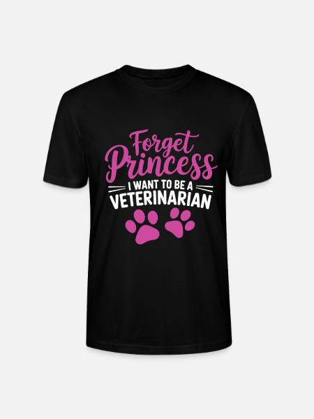 Forget Princess I Want To Be a Veterinarian - Stanley/Stella CRAFTER Unisex Organic T-Shirt - black