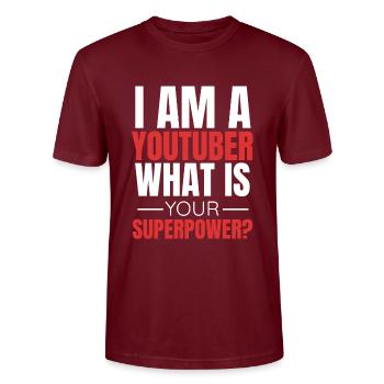 Youtuber Youtube gift idea - Stanley/Stella CRAFTER Unisex Organic T-Shirt - burgundy - Front - Alina (178cm) & Michal (187cm)