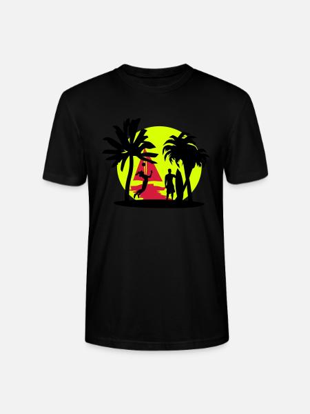 Beach, summer, sun - Stanley/Stella CRAFTER Unisex Organic T-Shirt - black