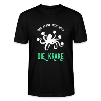 Krake Torwart Torhüter Fußball Handball - Stanley/Stella Unisex Bio-T-Shirt CRAFTER - Schwarz - Vorne - Alina (178cm) & Michal (187cm)