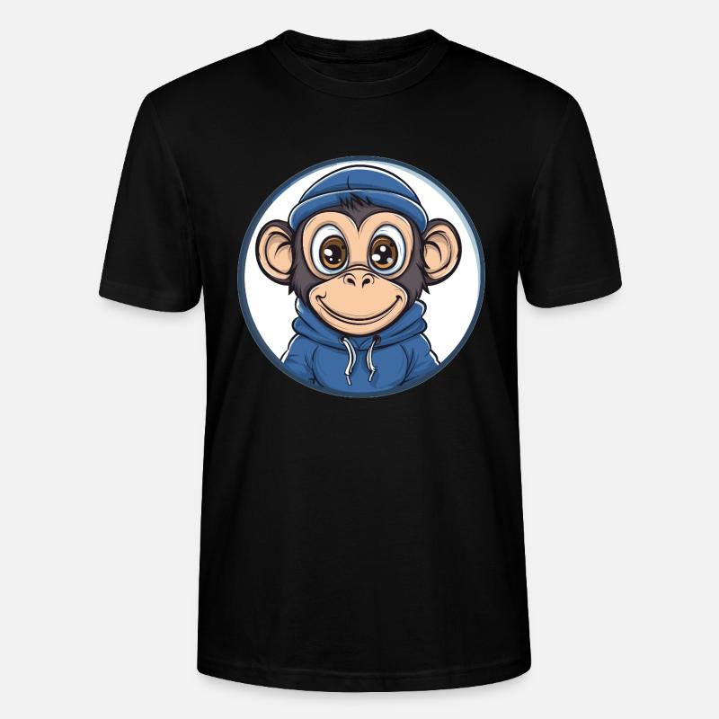 Singe cool avec capuche - T-shirt bio CRAFTER Stanley Stella Unisexe - noir