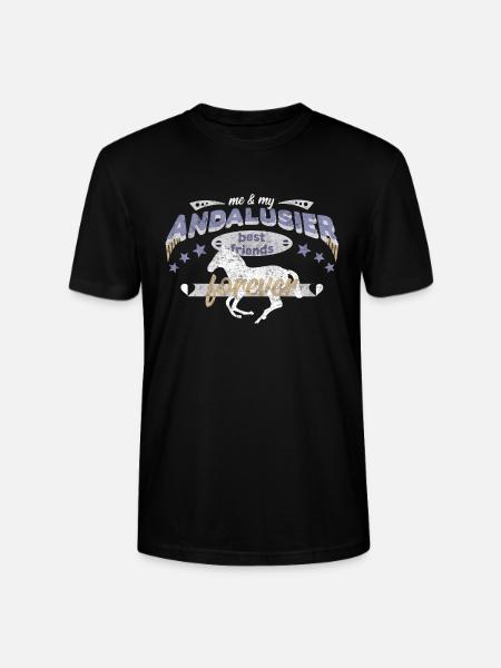 Andalusier Pferd Pferderasse beste Freunde - Stanley/Stella Unisex Bio-T-Shirt CRAFTER - Schwarz