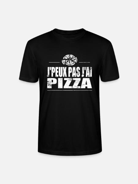 J'peux pas j'ai pizza - T-shirt bio CRAFTER Stanley Stella Unisexe - noir