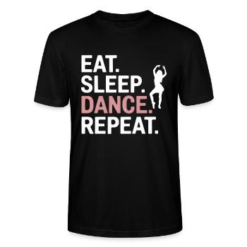 Eat Sleep Dance Repeat - Stanley/Stella Unisex Bio-T-Shirt CRAFTER - Schwarz - Vorne - Alina (178cm) & Michal (187cm)