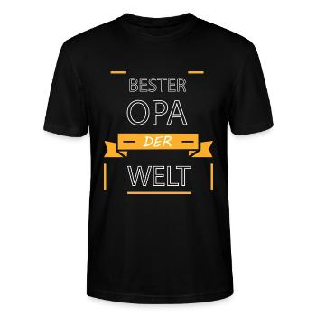 Bester Opa - Stanley/Stella Unisex Bio-T-Shirt CRAFTER - Schwarz - Vorne - Alina (178cm) & Michal (187cm)