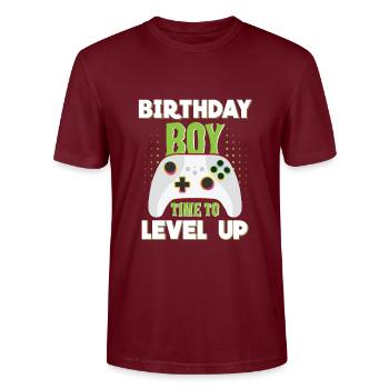 Geburtstagskind Zeit, um Videospiel Geburtstag zu verbessern - Stanley/Stella Unisex Bio-T-Shirt CRAFTER - Burgunderrot - Vorne - Alina (178cm) & Michal (187cm)