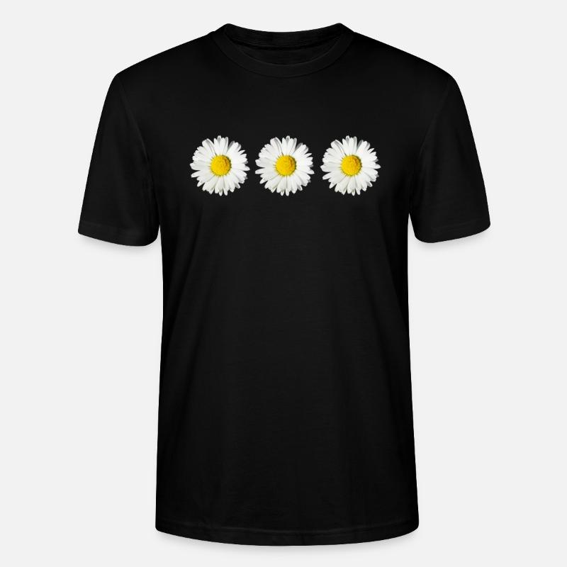 Gänseblümchen (3x) - Stanley/Stella Unisex Bio-T-Shirt CRAFTER - Schwarz