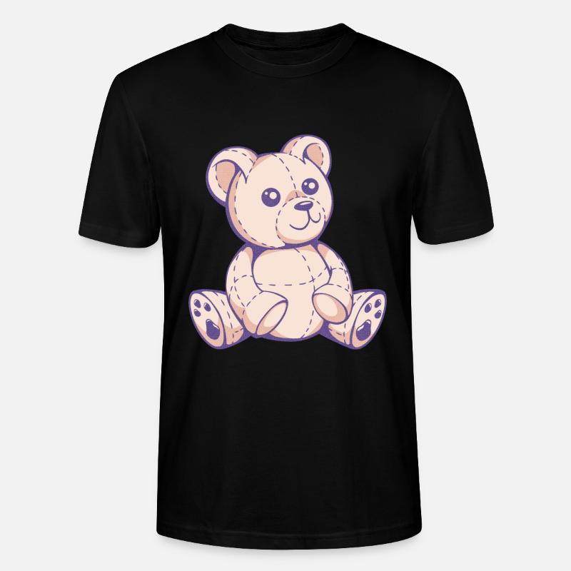 mignon ours en peluche - T-shirt bio CRAFTER Stanley Stella Unisexe - noir