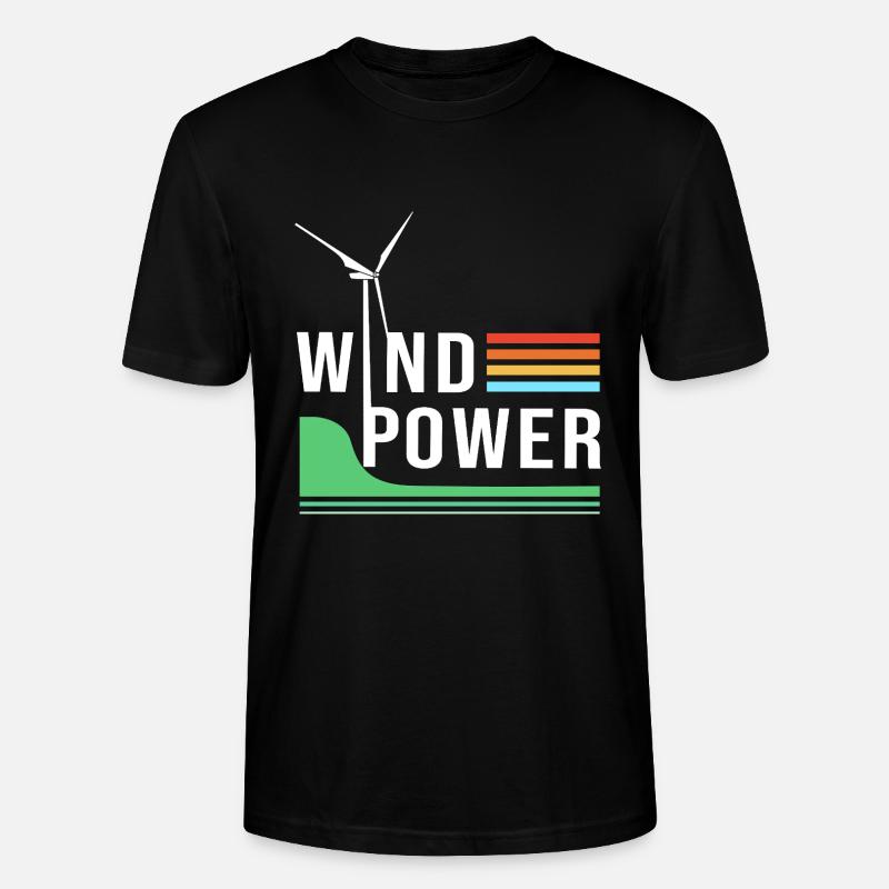 Éolienne, énergie éolienne, énergie éolienne - T-shirt bio CRAFTER Stanley Stella Unisexe - noir