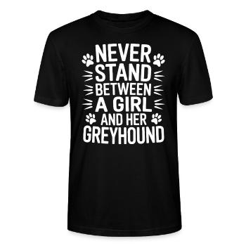 Greyhound Saying, Greyhound Joke, Greyhound Gift - Stanley/Stella CRAFTER Unisex Organic T-Shirt - black - Front - Alina (178cm) & Michal (187cm)