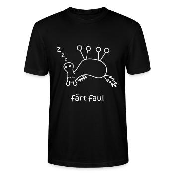 färt faul, faules Pferd, Pferd mit Rädern schläft - Stanley/Stella Unisex Bio-T-Shirt CRAFTER - Schwarz - Vorne - Alina (178cm) & Michal (187cm)
