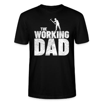 THE WORKING DAD - Stanley/Stella Unisex Bio-T-Shirt CRAFTER - Schwarz - Vorne - Alina (178cm) & Michal (187cm)