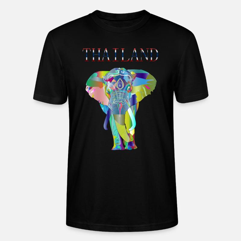 IDÉE CADEAU ÉLÉPHANT DE THAÏLANDE - T-shirt bio CRAFTER Stanley Stella Unisexe - noir