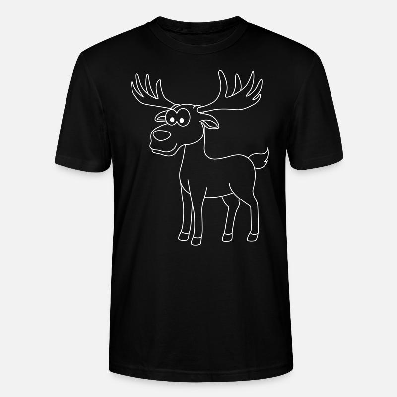 Elch Comic Tier - Stanley/Stella Unisex Bio-T-Shirt CRAFTER - Schwarz