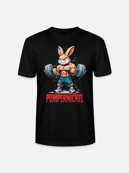 Pumpernickel - Rabbit in strength training - Stanley/Stella CRAFTER Unisex Organic T-Shirt - black