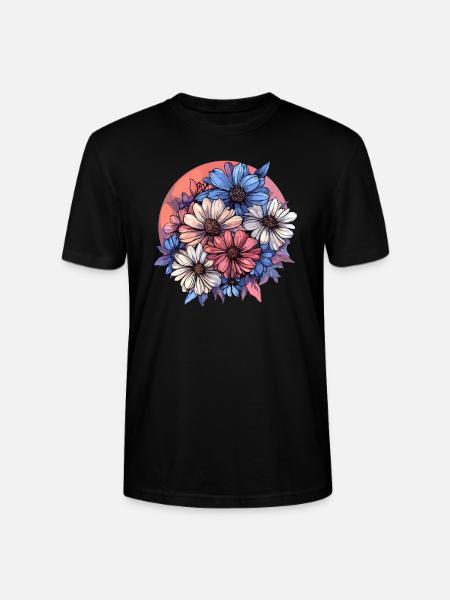 Farbenfroher Blumenstrauß - Stanley/Stella Unisex Bio-T-Shirt CRAFTER - Schwarz