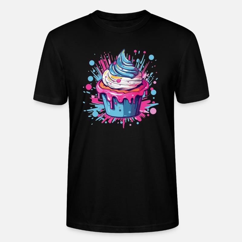 Bunter Cupcake Pop-Art - Stanley/Stella Unisex Bio-T-Shirt CRAFTER - Schwarz