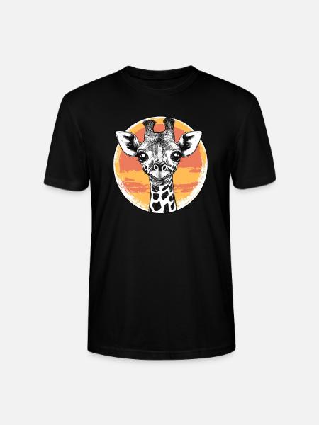 Giraffe at sunset - Stanley/Stella CRAFTER Unisex Organic T-Shirt - black