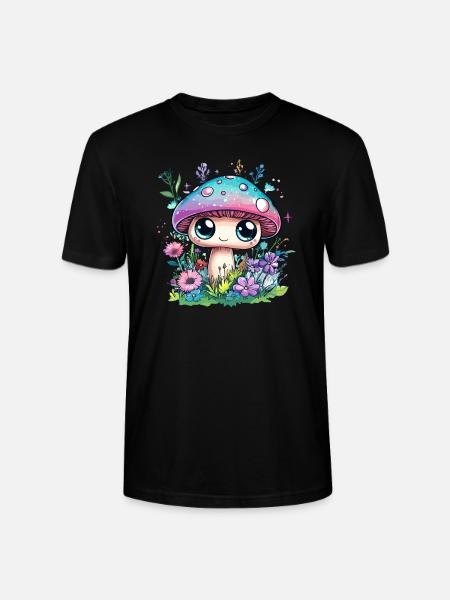 Zauberpilz mit Blumen - Stanley/Stella Unisex Bio-T-Shirt CRAFTER - Schwarz