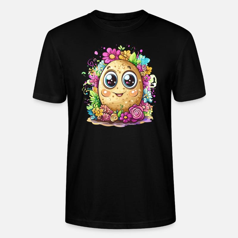 Fleur de patate heureuse - T-shirt bio CRAFTER Stanley Stella Unisexe - noir