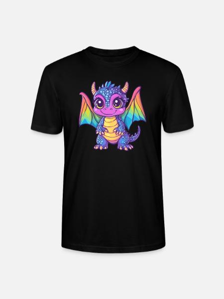 Bunter Baby-Drache - Stanley/Stella Unisex Bio-T-Shirt CRAFTER - Schwarz