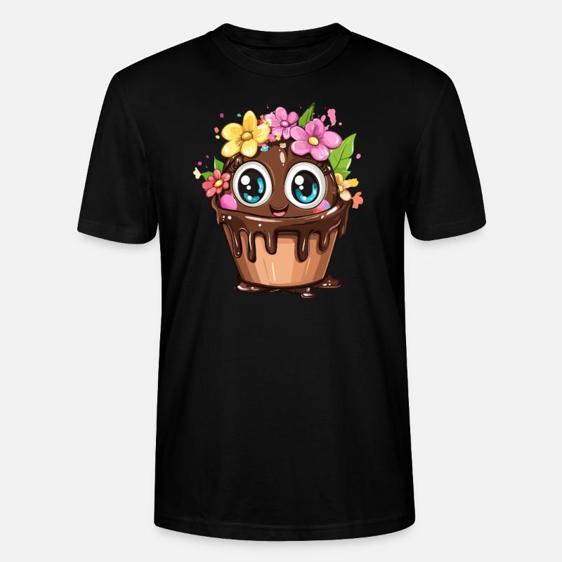 Cupcake aux fleurs - T-shirt bio CRAFTER Stanley Stella Unisexe - noir
