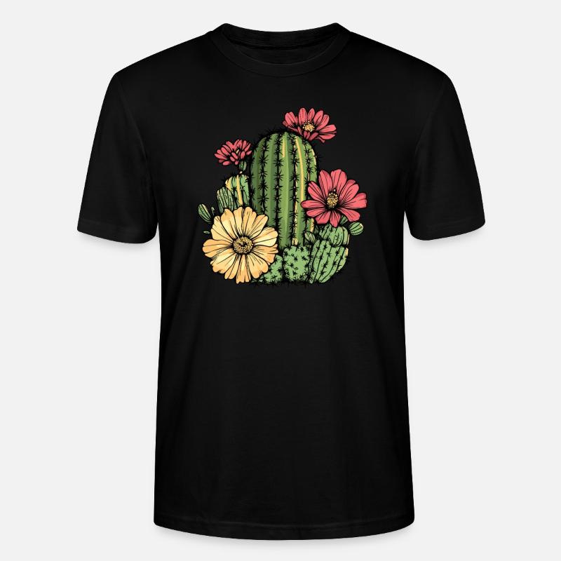 Cactus à fleurs - T-shirt bio CRAFTER Stanley Stella Unisexe - noir