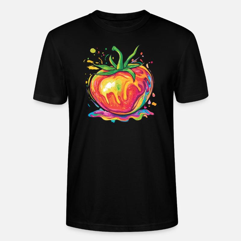 Regenbogenfarbene Pop-Art Tomate - Stanley/Stella Unisex Bio-T-Shirt CRAFTER - Schwarz