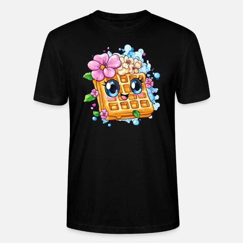 Waffel mit Blütenfreude - Stanley/Stella Unisex Bio-T-Shirt CRAFTER - Schwarz