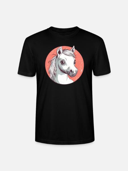 Weißes Pony mit Blick - Stanley/Stella Unisex Bio-T-Shirt CRAFTER - Schwarz
