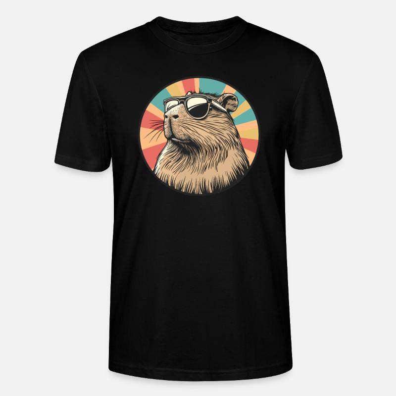 Rétro Capybara Coolness - T-shirt bio CRAFTER Stanley Stella Unisexe - noir