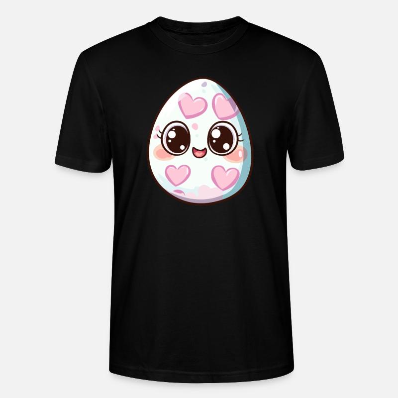 Süßes Ei mit Herzchen - Stanley/Stella Unisex Bio-T-Shirt CRAFTER - Schwarz