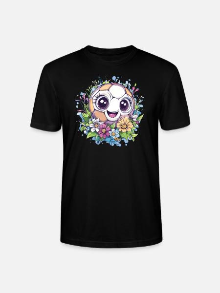 Fußball mit Blumen - Stanley/Stella Unisex Bio-T-Shirt CRAFTER - Schwarz