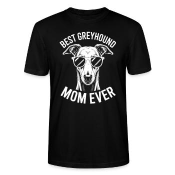Greyhound Saying, Greyhound Mom, Greyhound Gift - Stanley/Stella CRAFTER Unisex Organic T-Shirt - black - Front - Alina (178cm) & Michal (187cm)