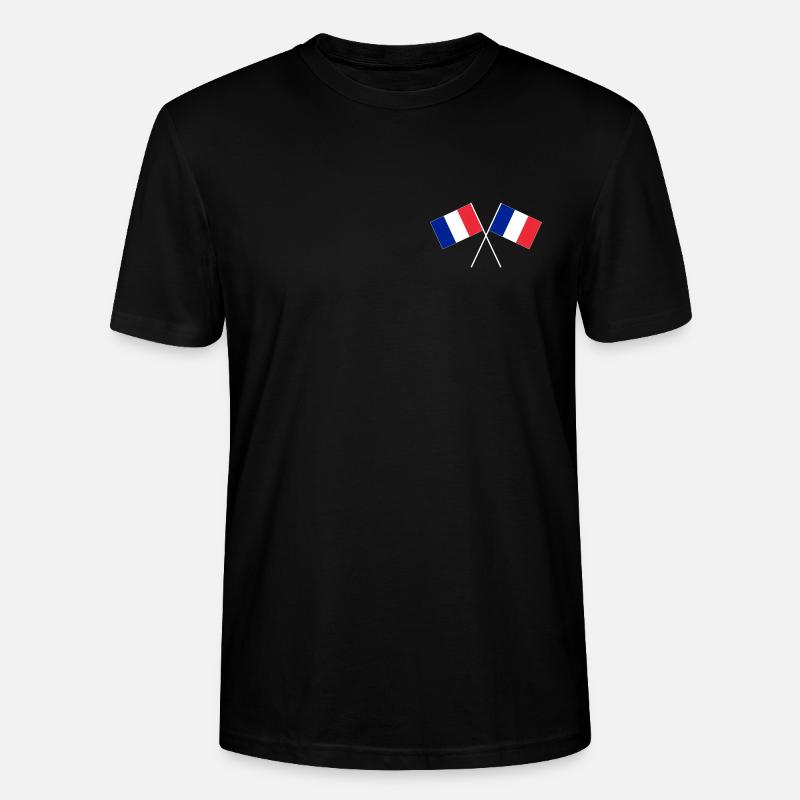 France drapeaux croisés français drapeaux - T-shirt bio CRAFTER Stanley Stella Unisexe - noir