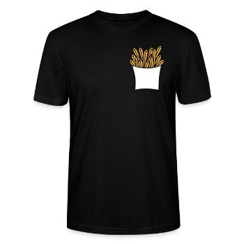 French fries - Stanley/Stella CRAFTER Unisex Organic T-Shirt - black - Front - Alina (178cm) & Michal (187cm)