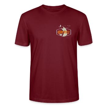 Fly Fishing - Stanley/Stella CRAFTER Unisex Organic T-Shirt - burgundy - Front - Alina (178cm) & Michal (187cm)