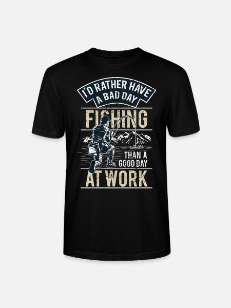 FISHING - Funny Angler Shirt Father's Day Gift - Stanley/Stella CRAFTER Unisex Organic T-Shirt - black