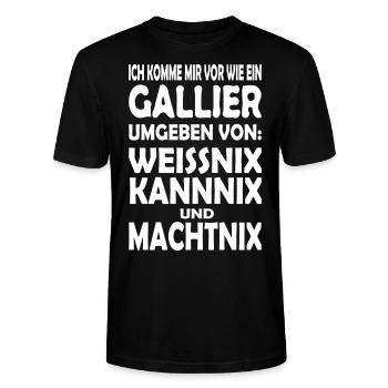 Gallier Fun T-Shirt Herren Lustig Spruch Sprüche - Stanley/Stella Unisex Bio-T-Shirt CRAFTER - Schwarz - Vorne - Alina (178cm) & Michal (187cm)