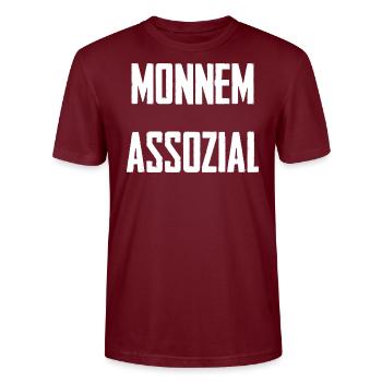 Monnem Associal - Stanley/Stella CRAFTER Unisex Organic T-Shirt - burgundy - Front - Alina (178cm) & Michal (187cm)