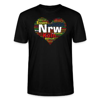NRW Love - Stanley/Stella Unisex Bio-T-Shirt CRAFTER - Schwarz - Vorne - Alina (178cm) & Michal (187cm)