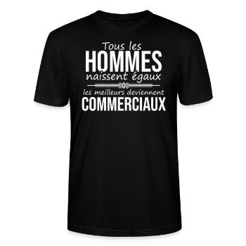 Les meilleurs deviennent commerciaux - T-shirt bio CRAFTER Stanley Stella Unisexe - noir - Devant - Alina (178cm) & Michal (187cm)
