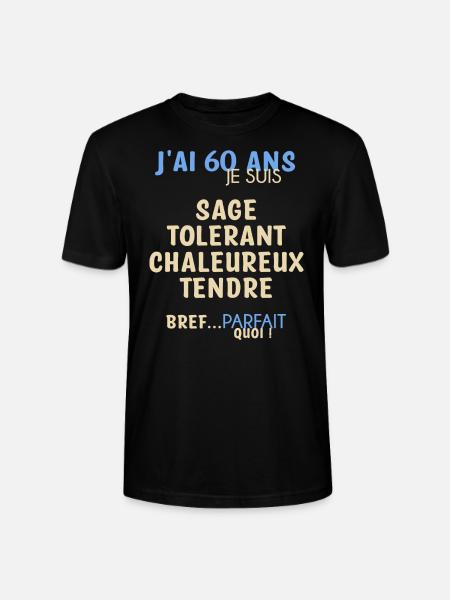 60 ans anniversaire - T-shirt bio CRAFTER Stanley Stella Unisexe - noir