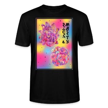 Rick And Morty Pop Culture Space - Stanley/Stella CRAFTER Unisex Organic T-Shirt - black - Front - Alina (178cm) & Michal (187cm)
