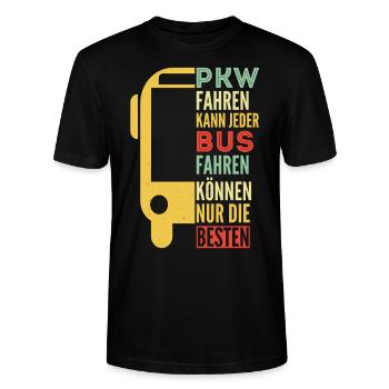 Busfahrer Omnibus Reisebus Geschenk Spruch - Stanley/Stella Unisex Bio-T-Shirt CRAFTER - Schwarz - Vorne - Alina (178cm) & Michal (187cm)