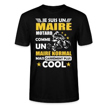 Maire cadeau drôle motard moto ville - T-shirt bio CRAFTER Stanley Stella Unisexe - noir - Devant - Alina (178cm) & Michal (187cm)